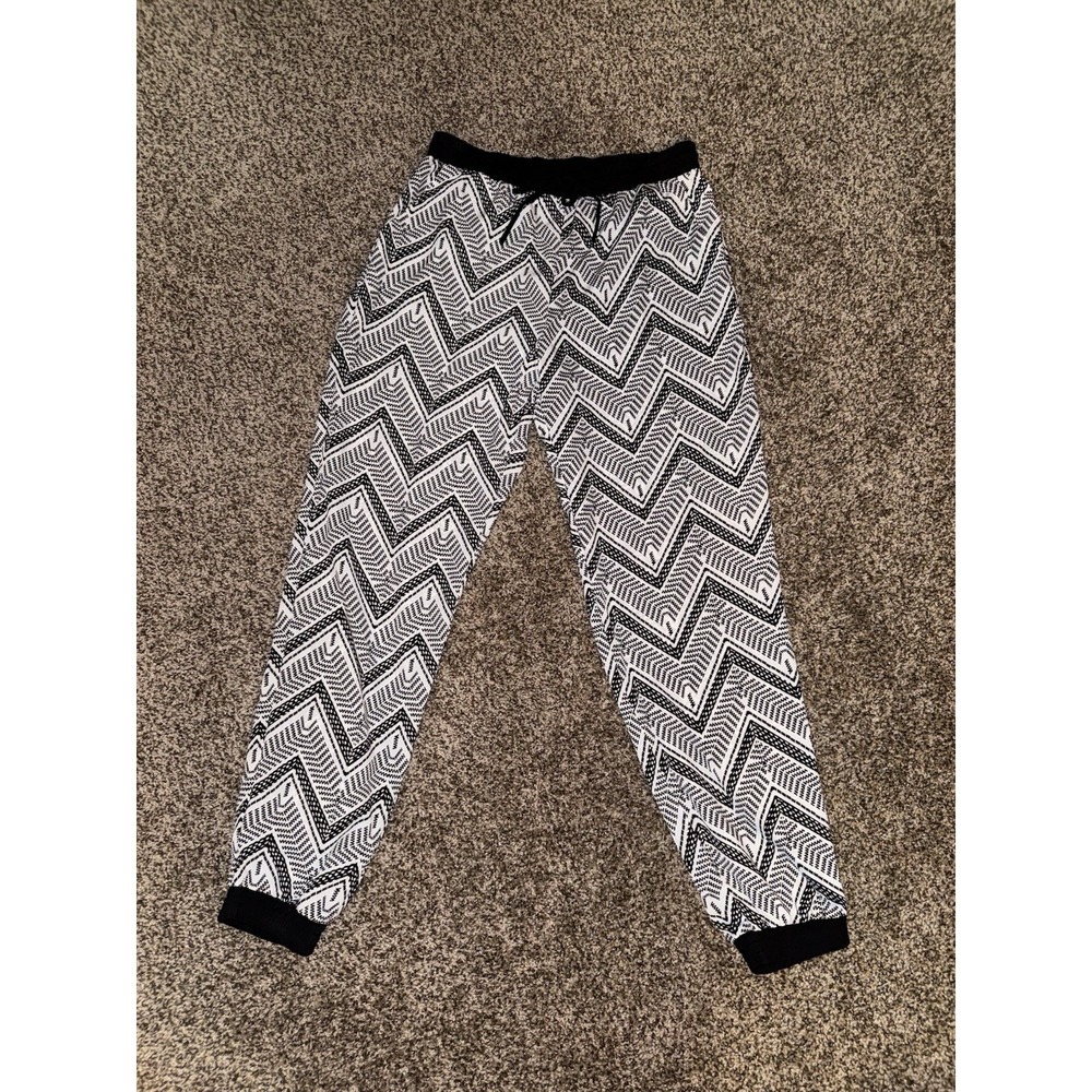 Jogger Style Pants Black White Design Size Large Rue21 Summer Casual